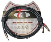 Cable Mini Jack Stereo-2 RCA TCM TMJS-3 3 Metros